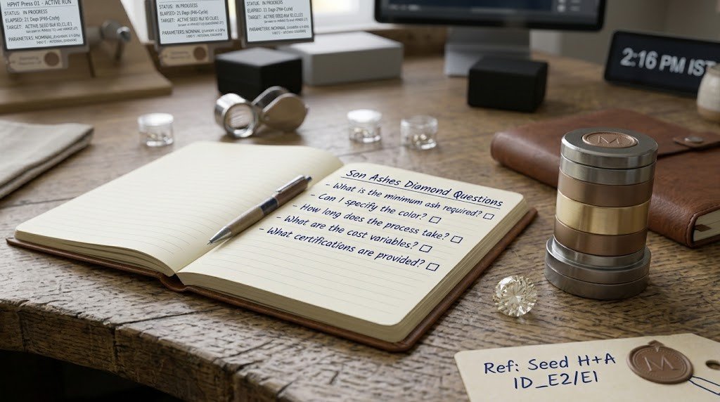 A printed list of provider questions on a kitchen table with a pen resting across it