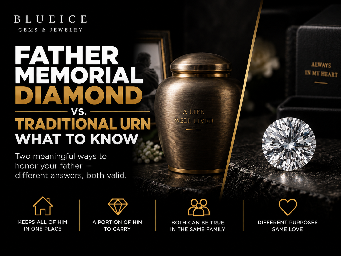 Blog Title: Father Memorial Diamond vs. Traditional Urn: What to Know