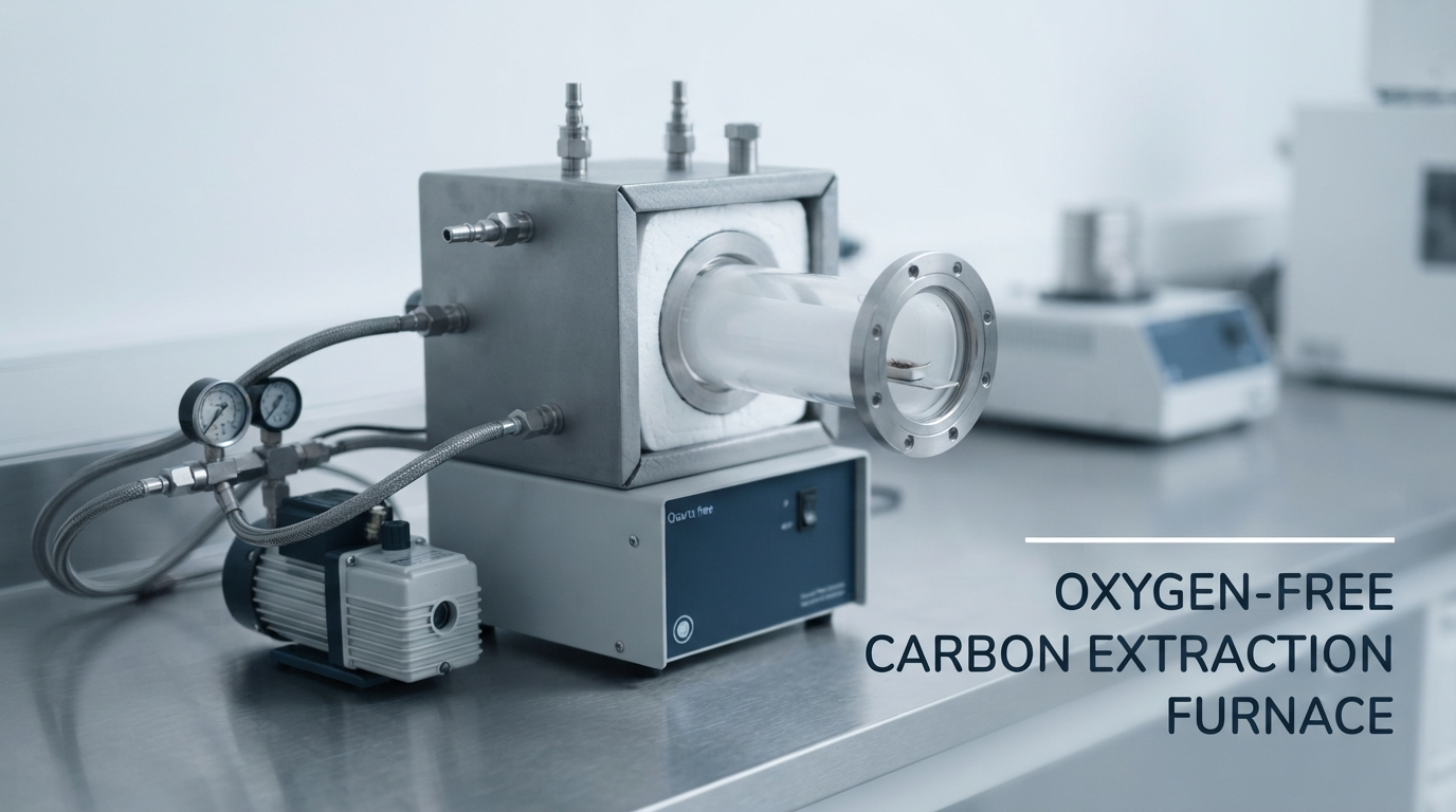 Oxygen-free furnace used to reduce a hair sample to purified carbon in a laboratory