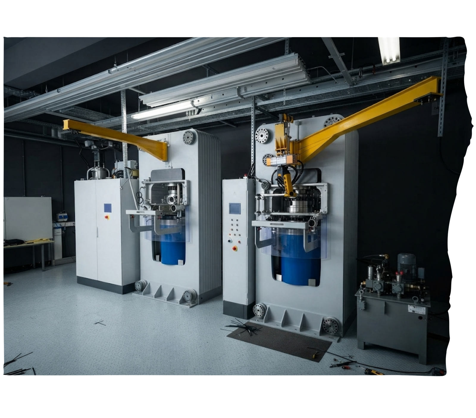 Advanced High-Pressure High-Temperature (HPHT) press machine used during Stage 3 to grow a memorial diamond from graphite.