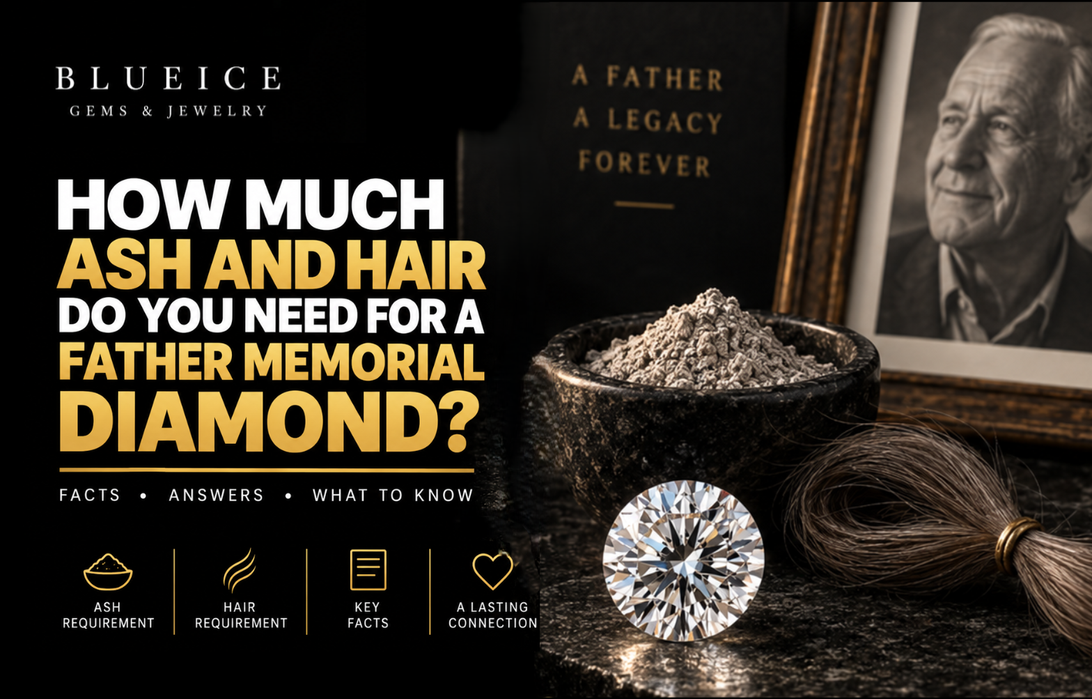 How Much Ash and Hair Do You Need for a Father Memorial Diamond?