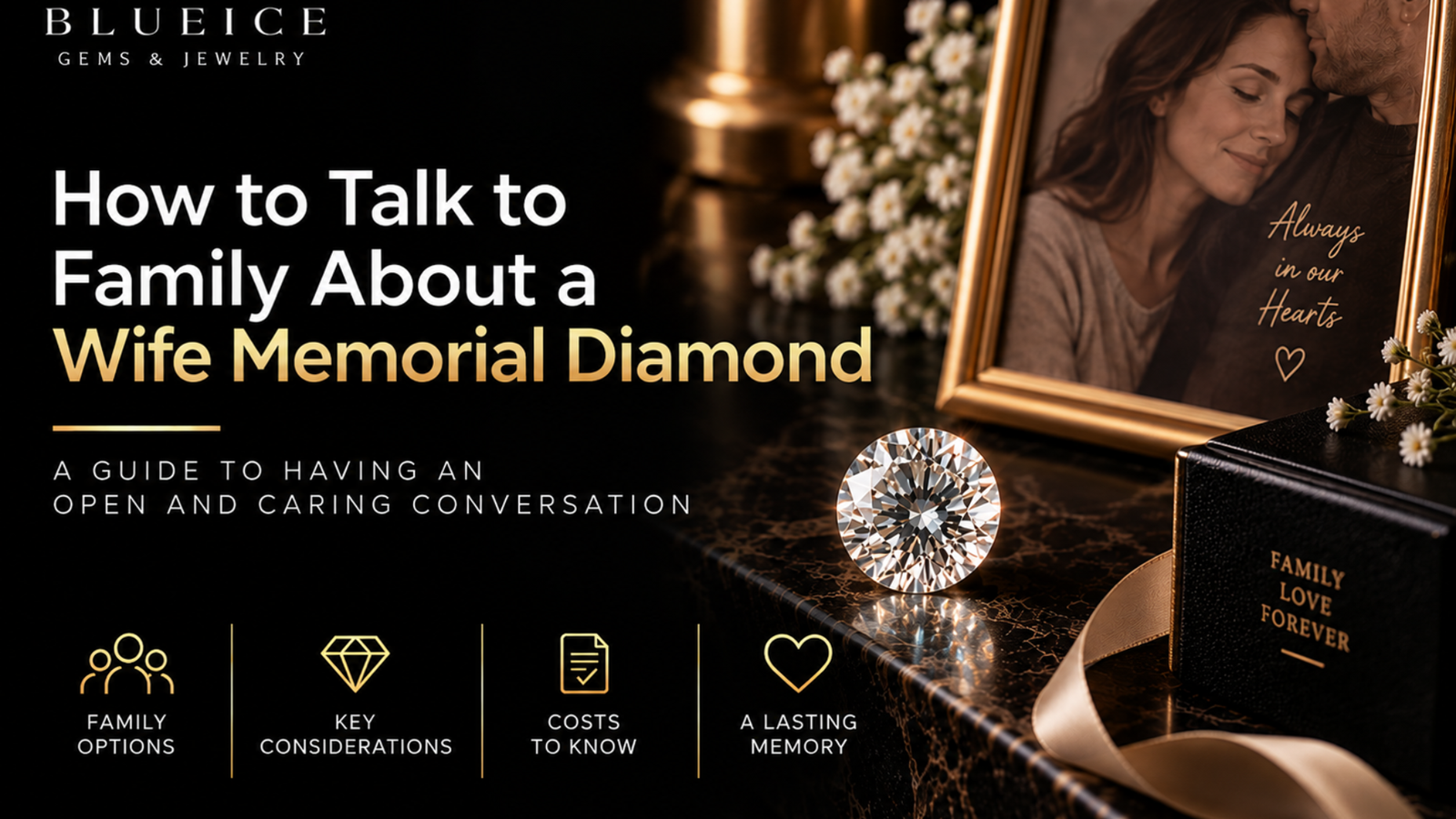 How to talk to family about a wife memorial diamond with a memorial photo and diamond