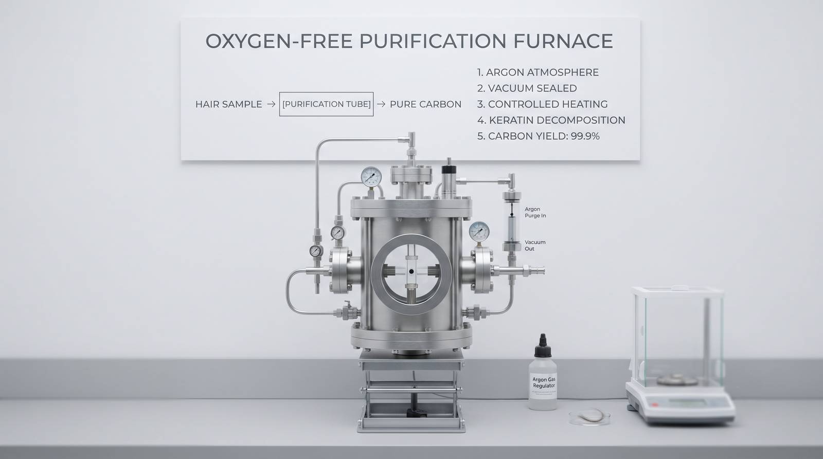 A sealed oxygen-free purification furnace in a laboratory