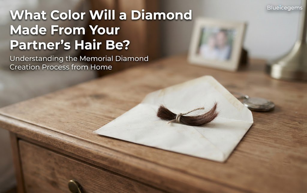 n unlabeled lock of hair in a paper envelope on a bedroom drawer, the household starting point of the partner hair diamond steps