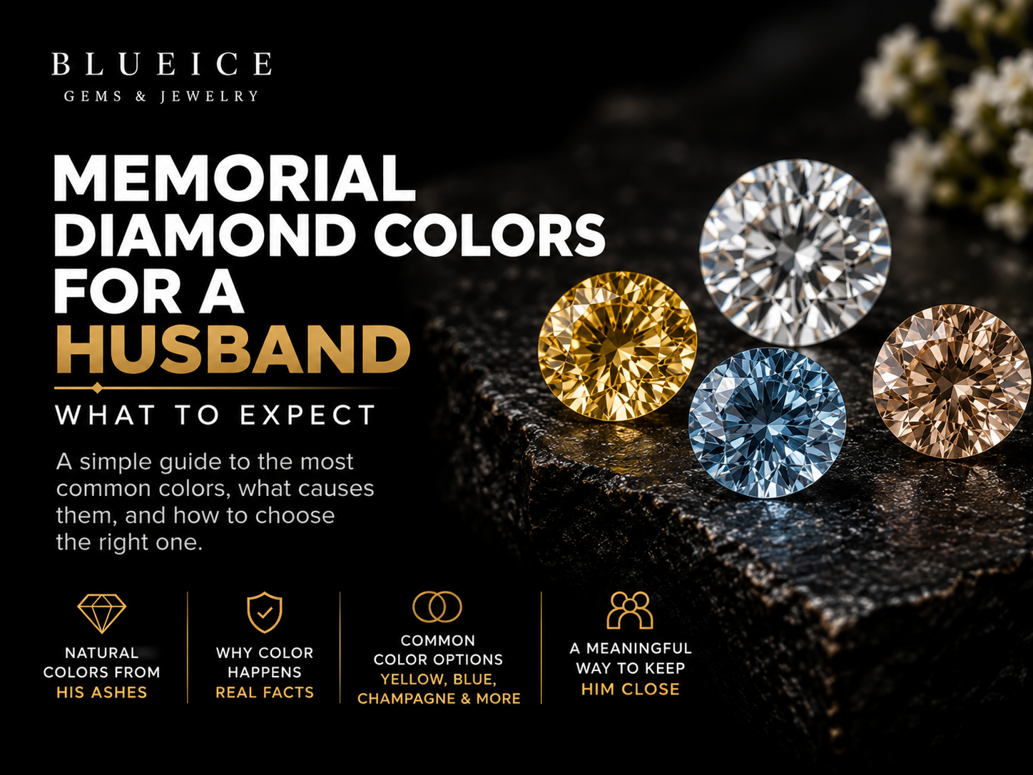 Memorial Diamond Colors for a Husband: What to Expect