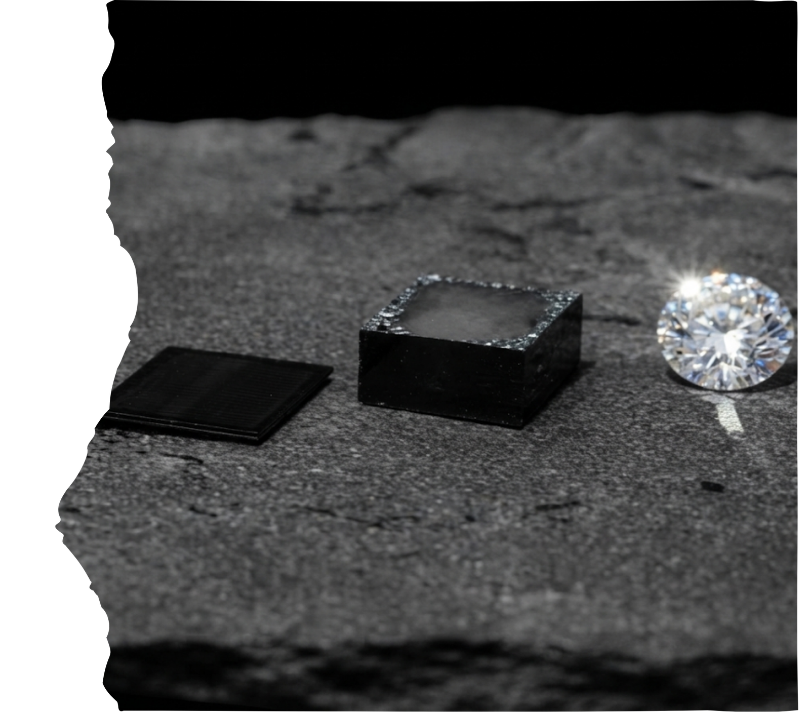 Stage 4 rough diamond extraction showing the raw stone extracted from the growing cell during memorial diamond synthesis.