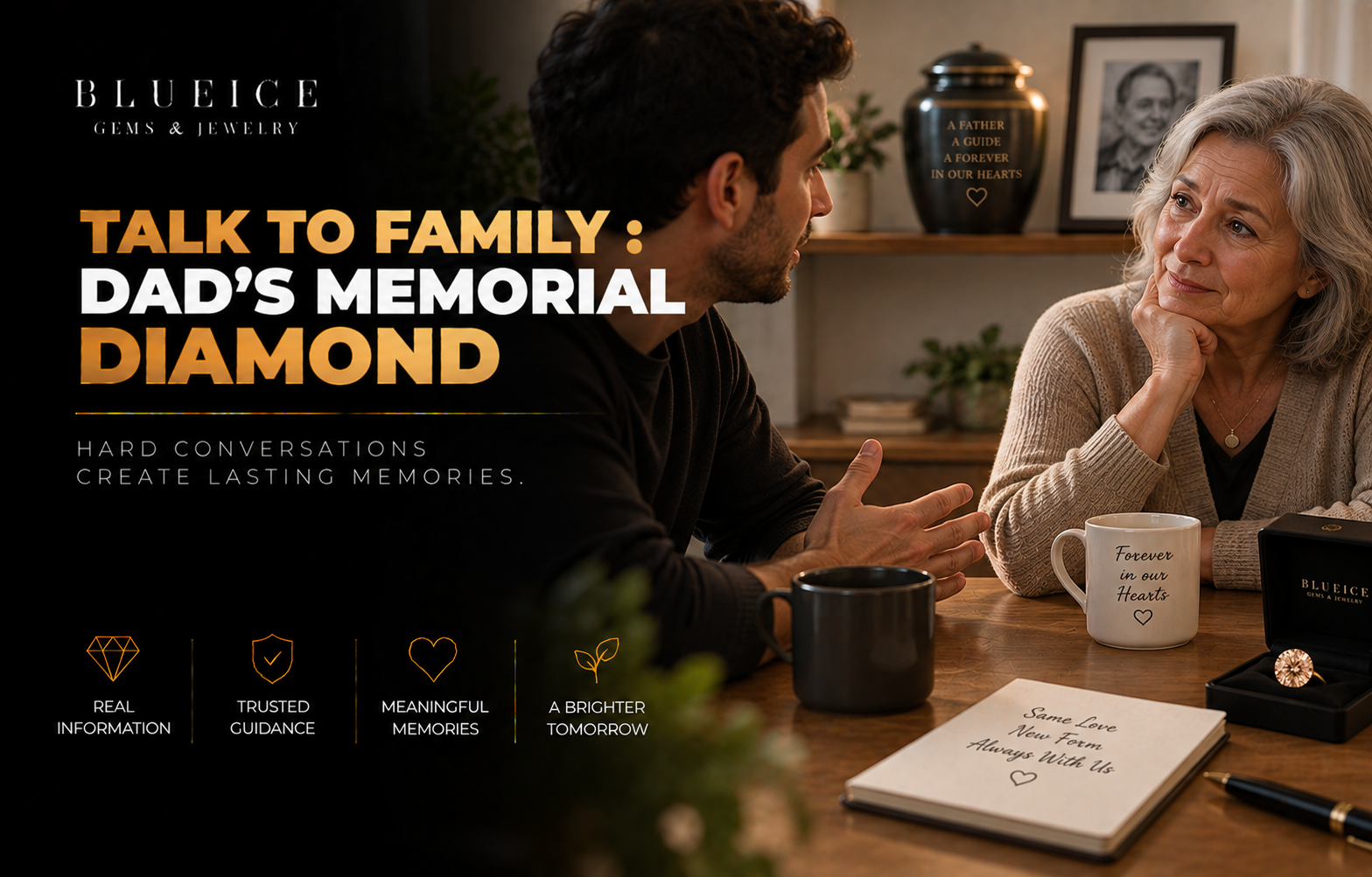 How to Talk to Family About a Father Memorial Diamond
