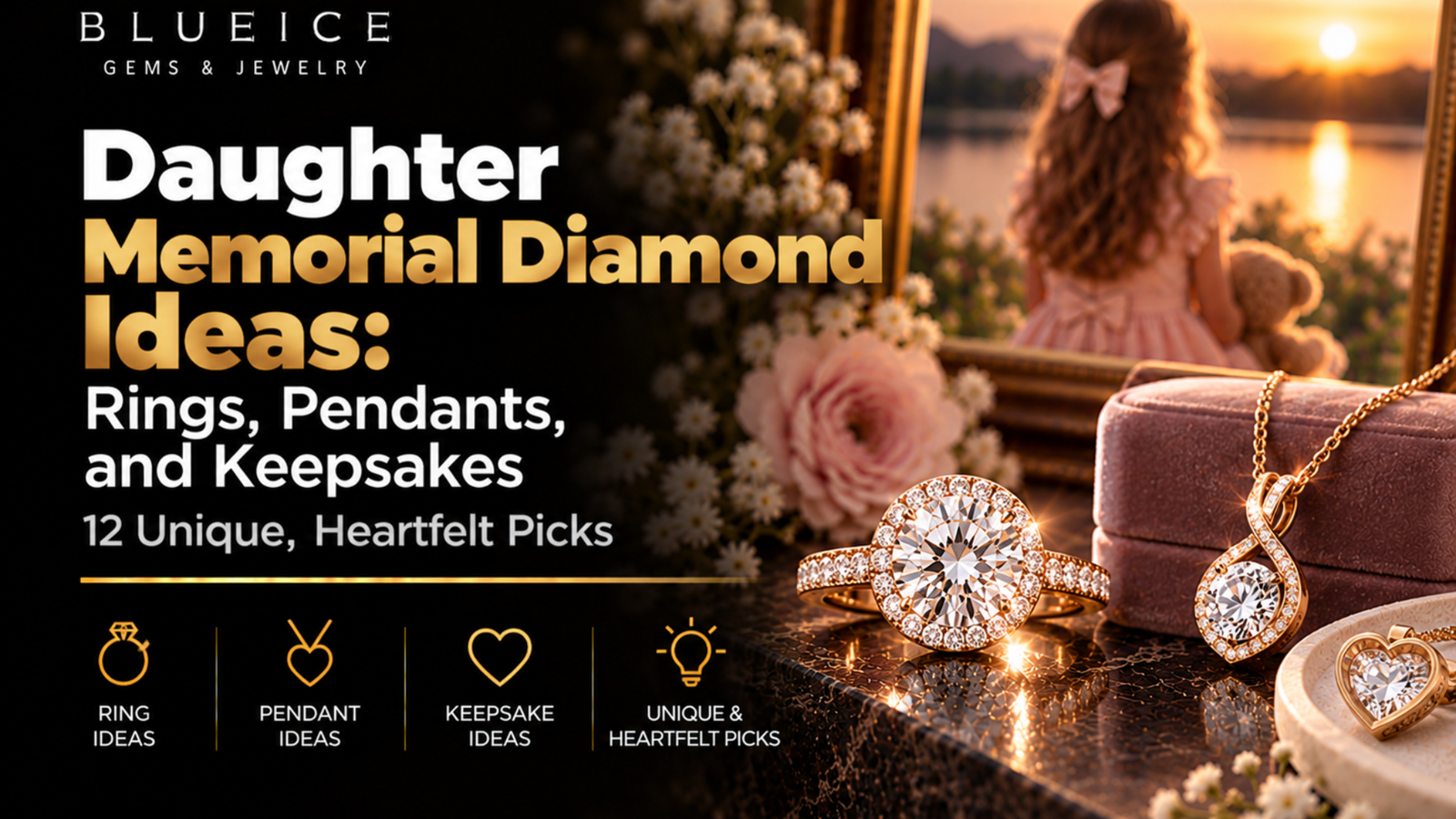 Daughter Memorial Diamond Ideas Rings, Pendants, and Keepsakes