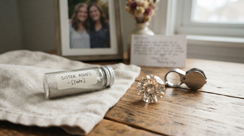 ash for a sister memorial diamond
