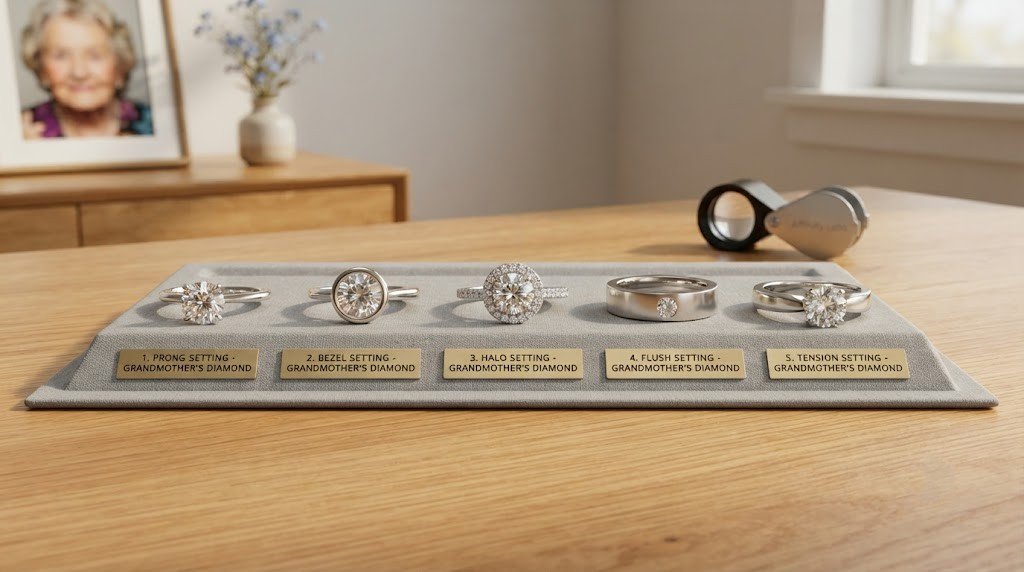 grandmother memorial diamond settings